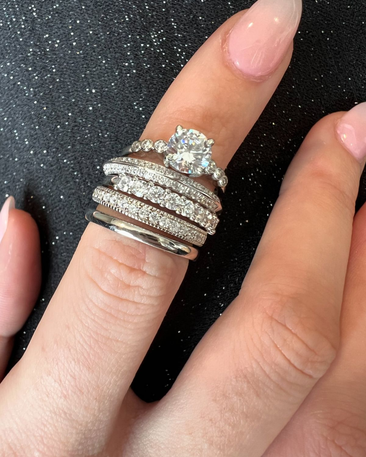 Stacked Diamond Rings